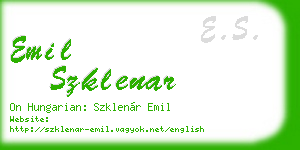 emil szklenar business card